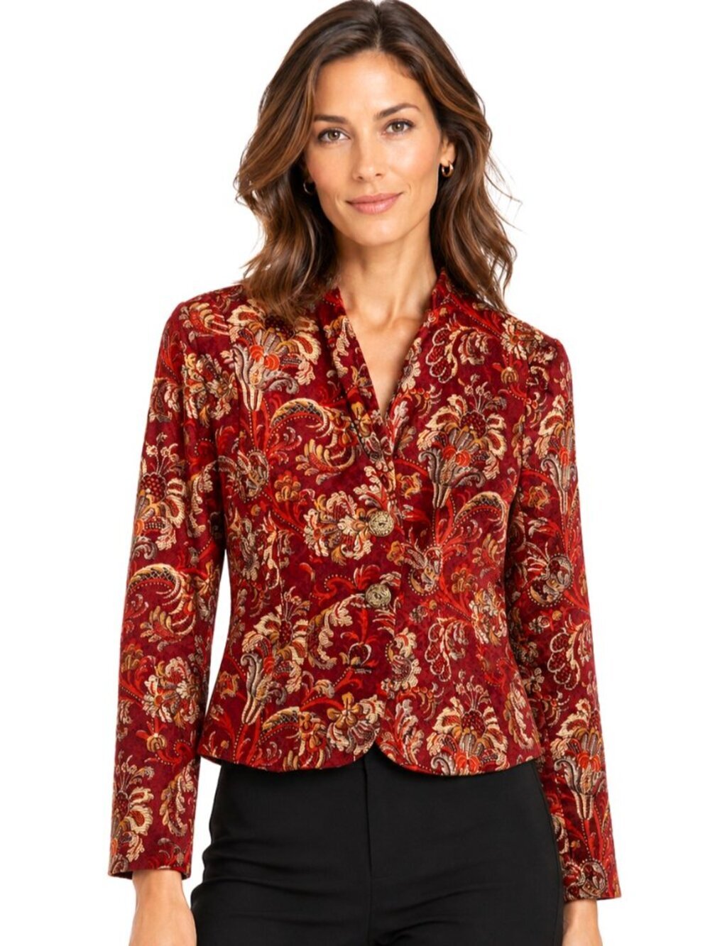 Vintage Maggy London for Jeannene Booher Silk Jacquard Blazer
